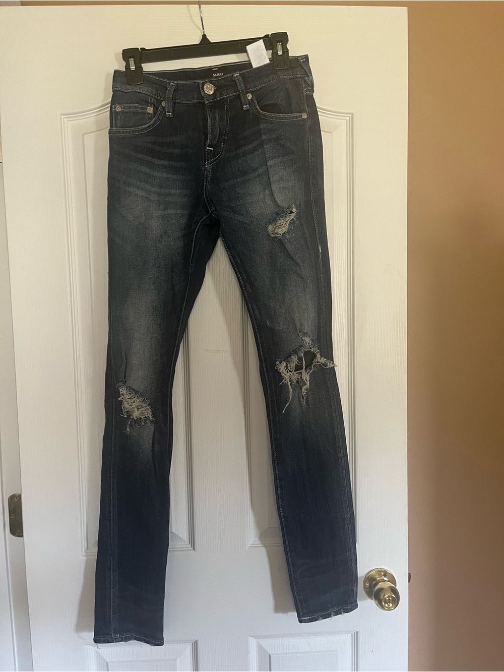 True Religion Men's Slim Distressed Dark Blue Jeans